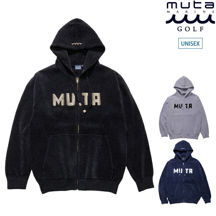muta MARINE GOLF ムータマリンゴルフ ゴルフウェア メンズ レディース UNISEX モールスムースニット ジップパーカー ベロアのような質感 毛玉になりにくい デイリーに活躍するアイテム mmtk-446884