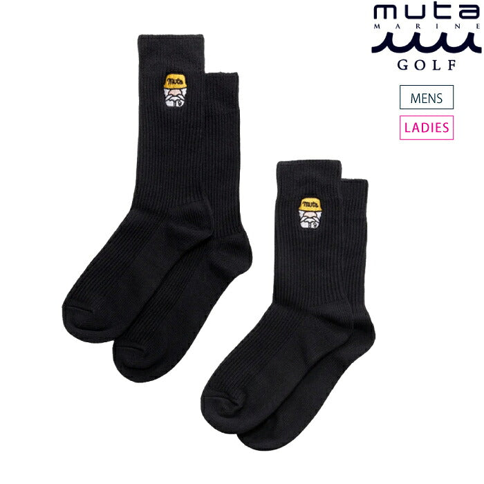 muta MARINE GOLF ムータマリンゴルフ ゴルフウェア メンズ レディース ワンポイント クルーソックス 靴下 耐久性 速乾性 適度な伸縮性 ギフトにもおすすめ mmyt-448019