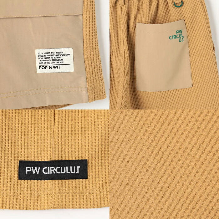 PW CIRCULUS ピーダブリュサーキュラス ゴルフウェア メンズ MEN ワッフルショーツ ショートパンツ ストレッチ UVカット シンプルで使いやすいデザイン phpnlm0405