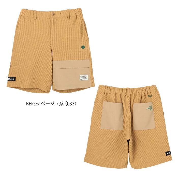 PW CIRCULUS ピーダブリュサーキュラス ゴルフウェア メンズ MEN ワッフルショーツ ショートパンツ ストレッチ UVカット シンプルで使いやすいデザイン phpnlm0405