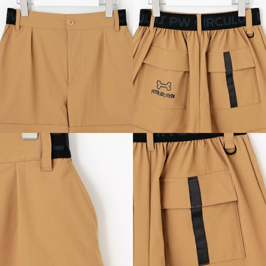 PW CIRCULUS ピーダブリュサーキュラス ゴルフウェア レディース ショートパンツ サファリショーツ フロントタック ドライタッチ 伸縮性 PHPQGM0608