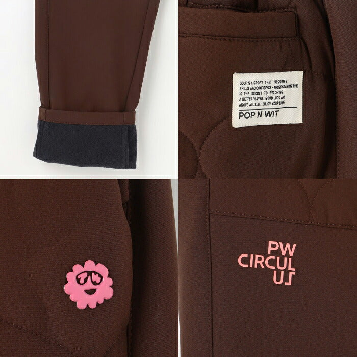 PW CIRCULUS ピーダブリュサーキュラス ゴルフウェア メンズ MEN キルティング中綿パンツ 防寒テーパードロングパンツ 撥水加工 ストレッチ pppngw0521