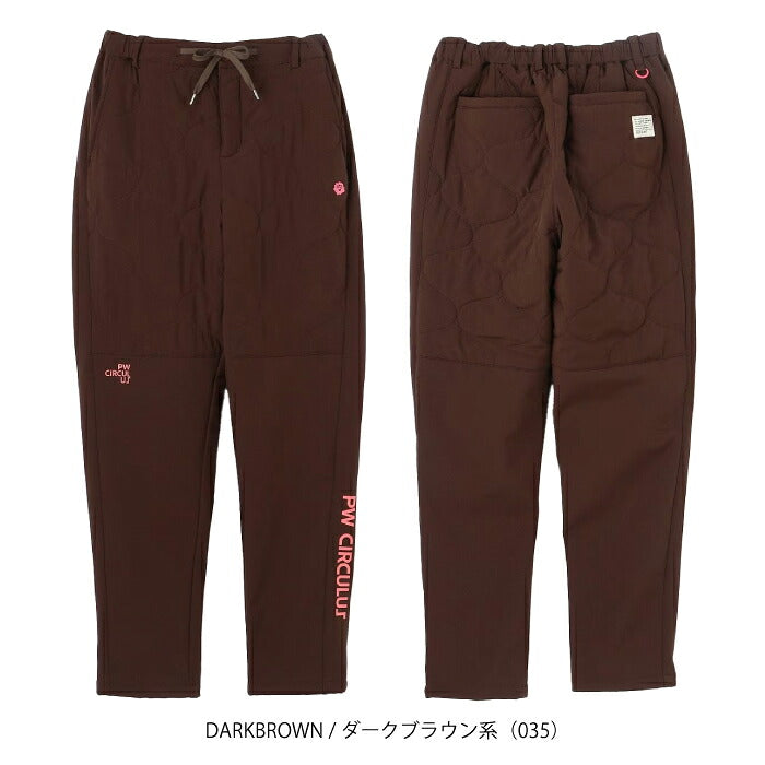 PW CIRCULUS ピーダブリュサーキュラス ゴルフウェア メンズ MEN キルティング中綿パンツ 防寒テーパードロングパンツ 撥水加工 ストレッチ pppngw0521