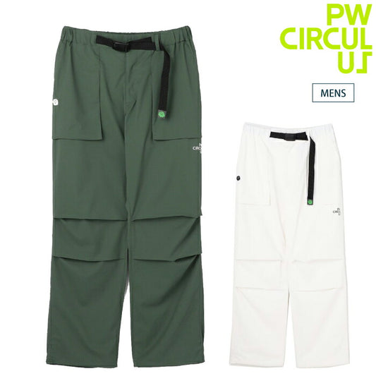 PW CIRCULUS ピーダブリュサーキュラス ゴルフウェア メンズ MEN ワイドカーゴパンツ ロングパンツ ベルト付き 接触冷感 UVカット 撥水 防透け ストレッチ pppnlm0321