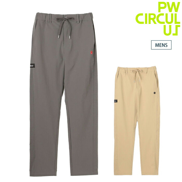 PW CIRCULUS ピーダブリュサーキュラス ゴルフウェア メンズ MEN サイドパンチング テーパードパンツ UVカット 軽量 ストレッチ パンチング加工 ウエストゴム pppnlm0501
