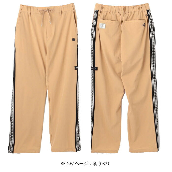 PW CIRCULUS ピーダブリュサーキュラス ゴルフウェア メンズ MEN セミワイドサイドラインパンツ 裾ドロスト付 ウエストコード2WAY仕様 pppnlw0311