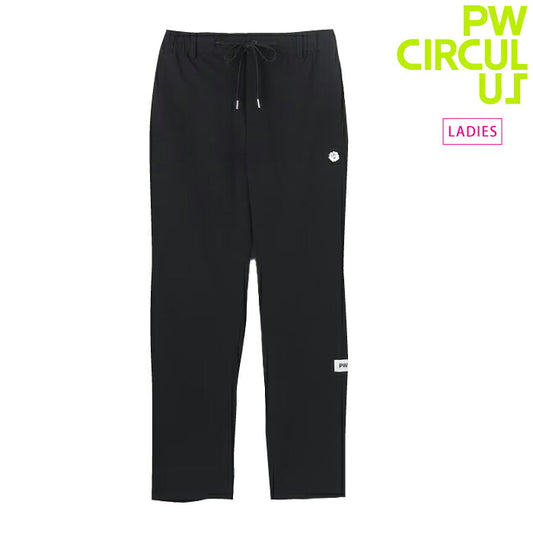 PW CIRCULUS ピーダブリュサーキュラス ゴルフウェア レディース WOMEN ストレートパンツ ベーシックデザイン すっきりとしたシルエット ウエストコード2WAY仕様 接触冷感付 UVカット 撥水 ストレッチ pppqlm0404
