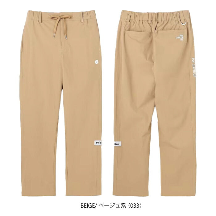 PW CIRCULUS ピーダブリュサーキュラス ゴルフウェア レディース WOMEN ストレートパンツ ベーシックデザイン すっきりとしたシルエット ウエストコード2WAY仕様 接触冷感付 UVカット 撥水 ストレッチ pppqlm0404