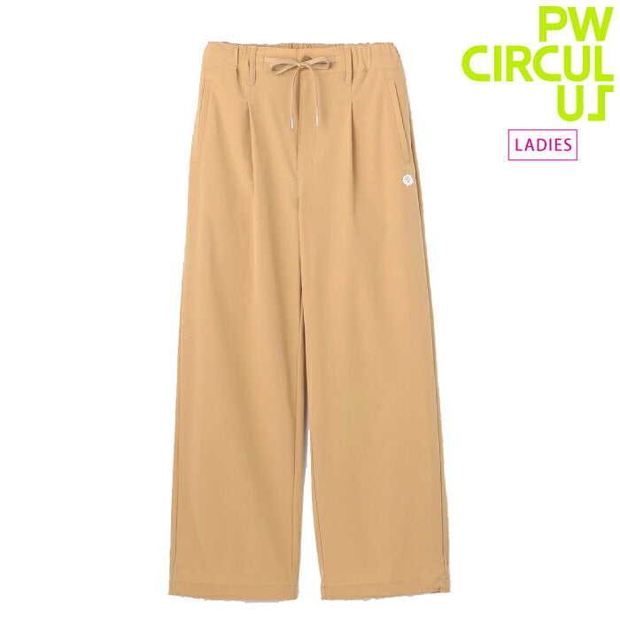 PW CIRCULUS ピーダブリュサーキュラス ゴルフウェア レディース WOMEN リラックスワイドパンツ 太すぎないセミワイド 裾ドロスト付 ウエストコード2WAY仕様 pppqlw0304
