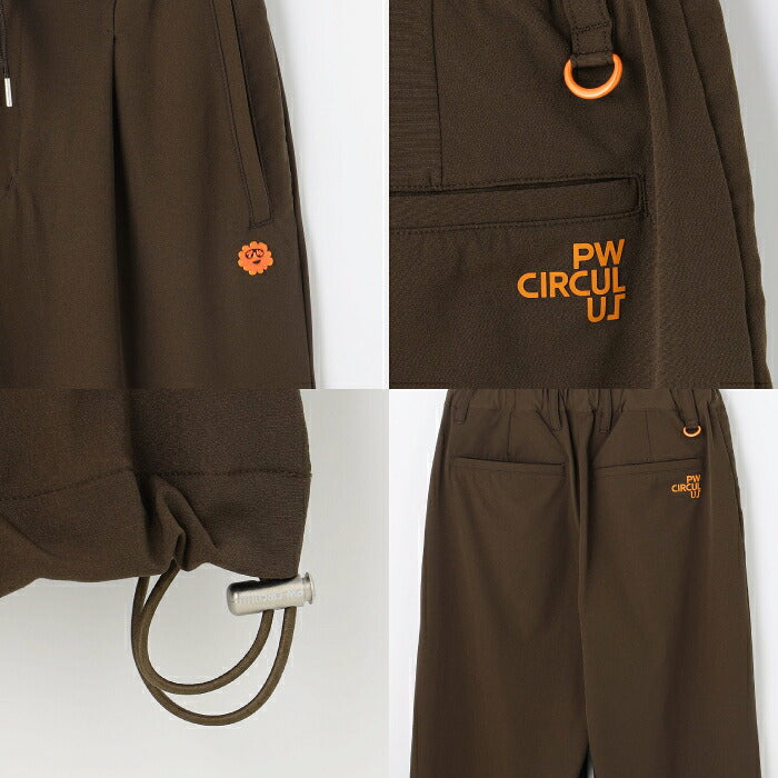 PW CIRCULUS ピーダブリュサーキュラス ゴルフウェア レディース WOMEN リラックスワイドパンツ 太すぎないセミワイド 裾ドロスト付 ウエストコード2WAY仕様 pppqlw0304