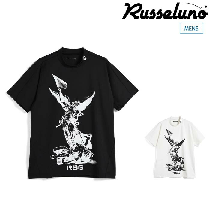 Russeluno ラッセルノ ゴルフウェア メンズ SS MOCKNECK (ANGEL) 半袖 モックネック Tシャツ 吸汗速乾 RG-2430601