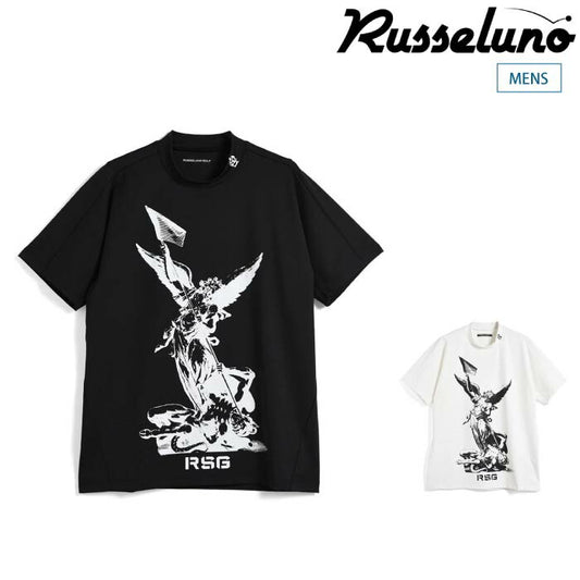 Russeluno ラッセルノ ゴルフウェア メンズ SS MOCKNECK (ANGEL) 半袖 モックネック Tシャツ 吸汗速乾 RG-2430601