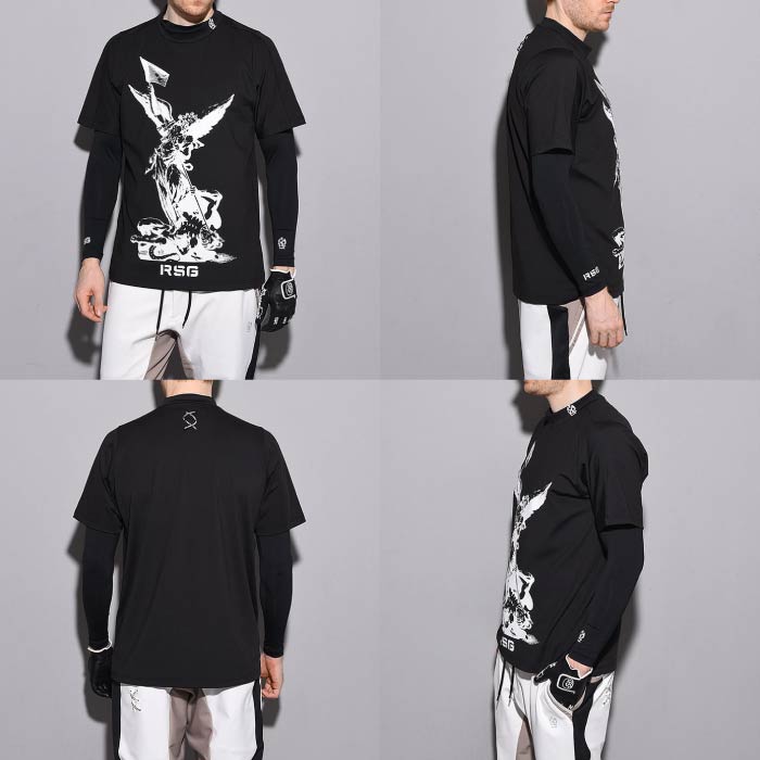 Russeluno ラッセルノ ゴルフウェア メンズ SS MOCKNECK (ANGEL) 半袖 モックネック Tシャツ 吸汗速乾 RG-2430601