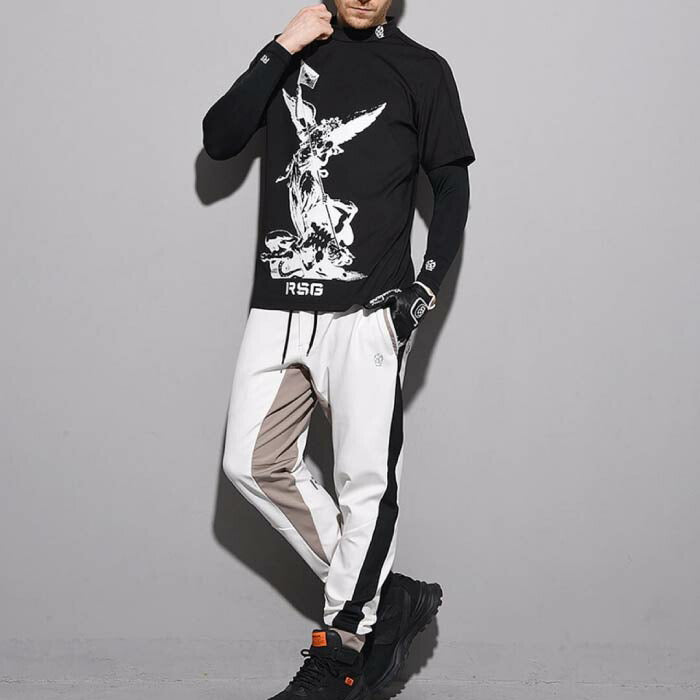 Russeluno ラッセルノ ゴルフウェア メンズ SS MOCKNECK (ANGEL) 半袖 モックネック Tシャツ 吸汗速乾 RG-2430601