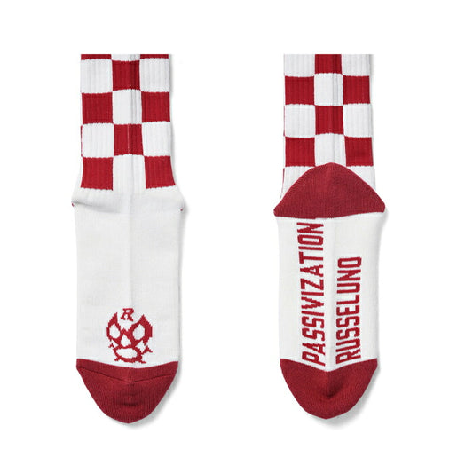 Russeluno ラッセルノ ゴルフウェア メンズ レディース CHECKER MIDDLE SOCKS ミドル丈ソックス rs-2232605