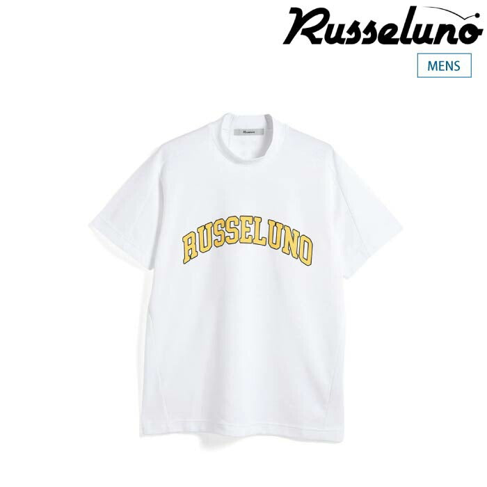 Russeluno ラッセルノ ゴルフウェア メンズ CHECKER LUCHA S/S MOCKNECK 半袖 モックネック Tシャツ 吸汗速乾 RS-2510607