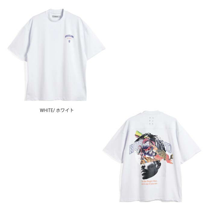 Russeluno ラッセルノ ゴルフウェア メンズ COLLAGE LOOSE MOCKNECK モックネックT ストレッチ 速乾 RS-2510618