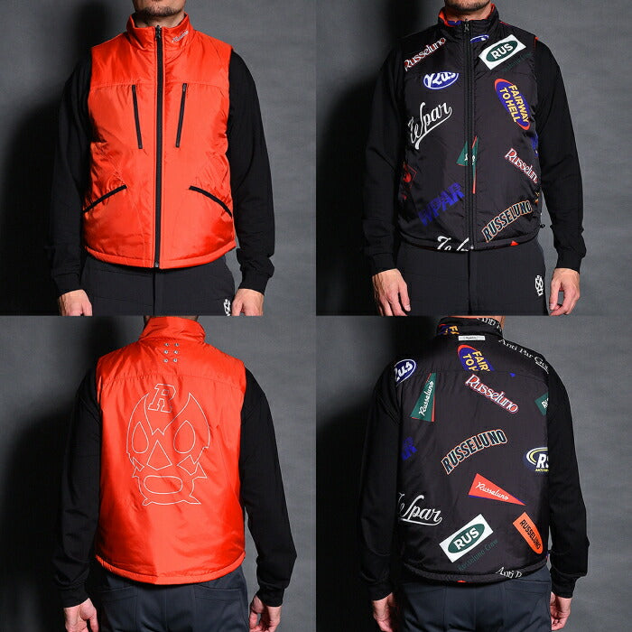 Russeluno ラッセルノ ゴルフウェア メンズ ウォームベスト REVERSIBLE PADDED VEST リバーシブル仕様 RS-2530201