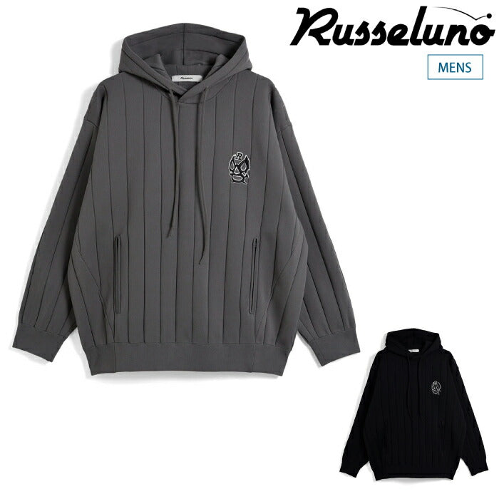 Russeluno ラッセルノ ゴルフウェア メンズ TECH KNIT HOODIE ニット編みフーディー 軽量 イージーケア RS-2530502