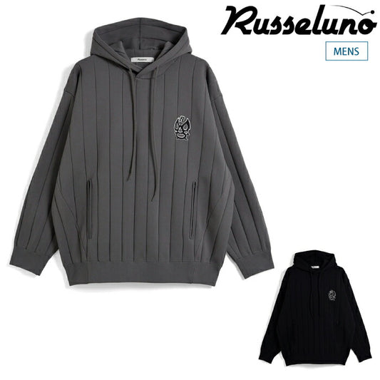 Russeluno ラッセルノ ゴルフウェア メンズ TECH KNIT HOODIE ニット編みフーディー 軽量 イージーケア RS-2530502