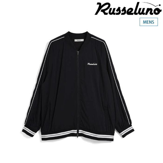 Russeluno ラッセルノ ゴルフウェア メンズ WORLD LOGO ZIPUP BLOUSON ジップアップブルゾン 独特なシワ感 伸縮性 メッシュ裏地 吸汗速乾 RS-2530615