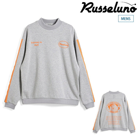Russeluno ラッセルノ ゴルフウェア メンズ モックネックシャツ WORLD LOGO LOOSE MOCKNECK 裏起毛 ジャージー ルーズ オーバーサイズ RS-2530616