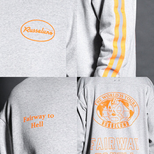 Russeluno ラッセルノ ゴルフウェア メンズ モックネックシャツ WORLD LOGO LOOSE MOCKNECK 裏起毛 ジャージー ルーズ オーバーサイズ RS-2530616