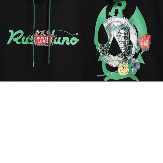 Russeluno ラッセルノ ゴルフウェア メンズ BENJAMIN LOOSE HOODIE パーカー トレーナー ルーズシルエット スウェット デザイン インパクト rs-2530621