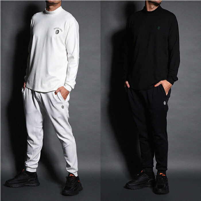 Russeluno ラッセルノ ゴルフウェア メンズ COLLEGE LOGO L/S MOCKNECK 長袖 モックネック ストレッチ 速乾 RS-2530701