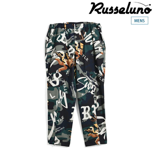 Russeluno ラッセルノ ゴルフウェア メンズ パンツ RIPSTOP WIDE TAPERED PANTS (CAMO) ストレッチ 吸湿 セットアップ対応 RS-2530713