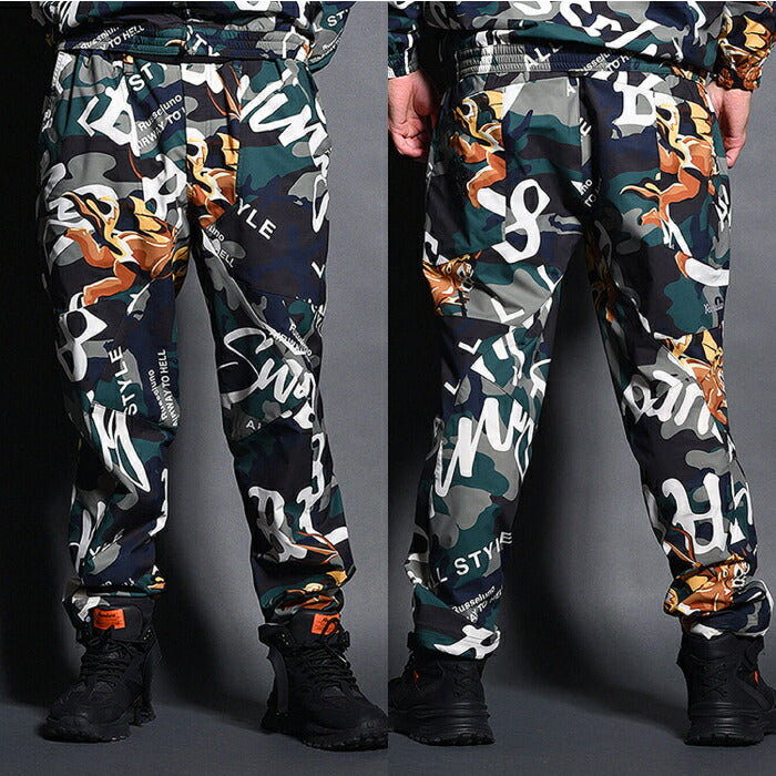 Russeluno ラッセルノ ゴルフウェア メンズ パンツ RIPSTOP WIDE TAPERED PANTS (CAMO) ストレッチ 吸湿 セットアップ対応 RS-2530713