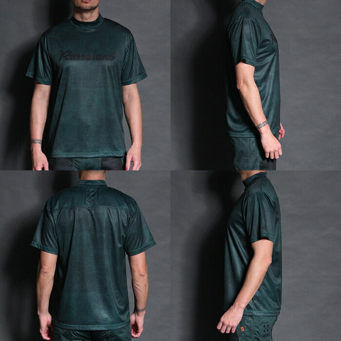 Russeluno ラッセルノ ゴルフウェア メンズ OG LOGO S/S MOCKNECK TEE オリジナルロゴ ショートスリーブモックネックティー 半袖シャツ ルーズシルエット ストレッチ 吸汗速乾性 rs-2610613
