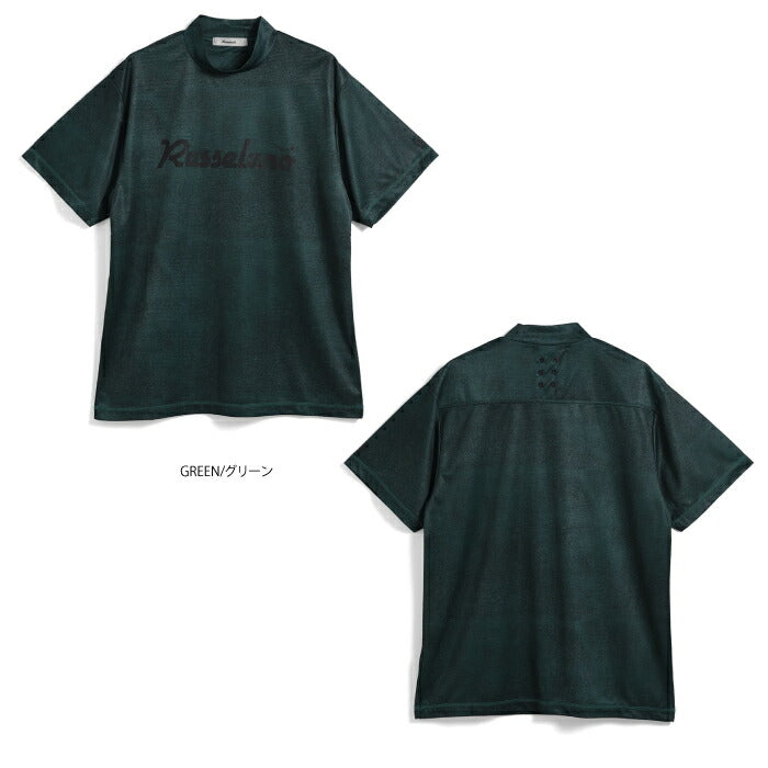 Russeluno ラッセルノ ゴルフウェア メンズ OG LOGO S/S MOCKNECK TEE オリジナルロゴ ショートスリーブモックネックティー 半袖シャツ ルーズシルエット ストレッチ 吸汗速乾性 rs-2610613
