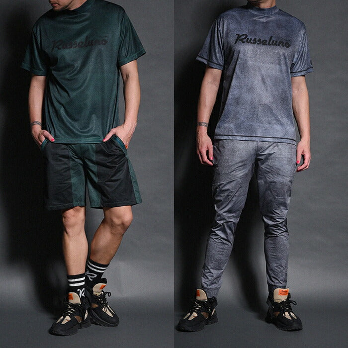 Russeluno ラッセルノ ゴルフウェア メンズ OG LOGO S/S MOCKNECK TEE オリジナルロゴ ショートスリーブモックネックティー 半袖シャツ ルーズシルエット ストレッチ 吸汗速乾性 rs-2610613