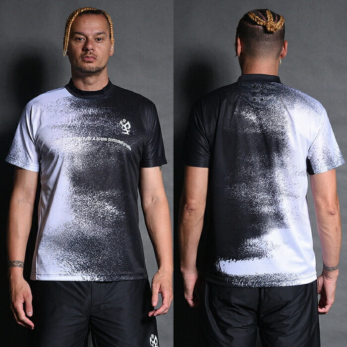 Russeluno ラッセルノ ゴルフウェア メンズ FADE PAINT SS MOCKNECK TEE フェードペイント SS モックネックティー 半袖 レギュラーフィット 吸汗速乾性 rs-2610614