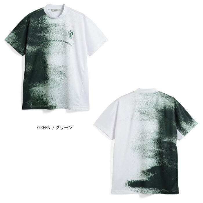 Russeluno ラッセルノ ゴルフウェア メンズ FADE PAINT SS MOCKNECK TEE フェードペイント SS モックネックティー 半袖 レギュラーフィット 吸汗速乾性 rs-2610614