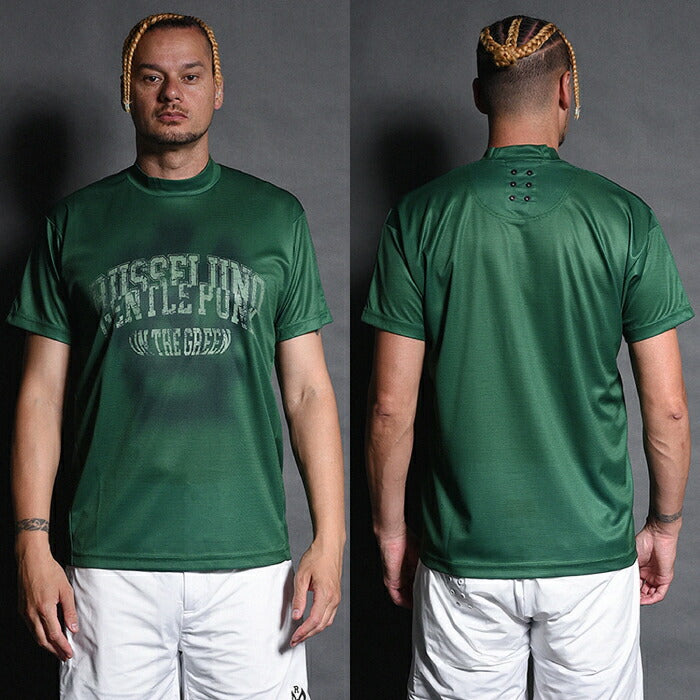Russeluno ラッセルノ ゴルフウェア メンズ NOISY LOGO SS MOCKNECK TEE ノイジーロゴ SS モックネックティー 半袖シャツ レギュラーフィット 吸汗速乾性 rs-2610615