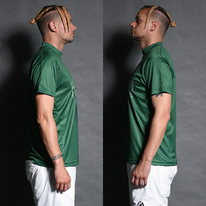 Russeluno ラッセルノ ゴルフウェア メンズ NOISY LOGO SS MOCKNECK TEE ノイジーロゴ SS モックネックティー 半袖シャツ レギュラーフィット 吸汗速乾性 rs-2610615