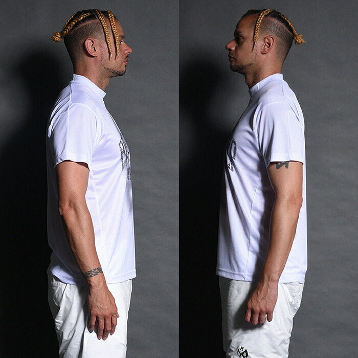 Russeluno ラッセルノ ゴルフウェア メンズ NOISY LOGO SS MOCKNECK TEE ノイジーロゴ SS モックネックティー 半袖シャツ レギュラーフィット 吸汗速乾性 rs-2610615