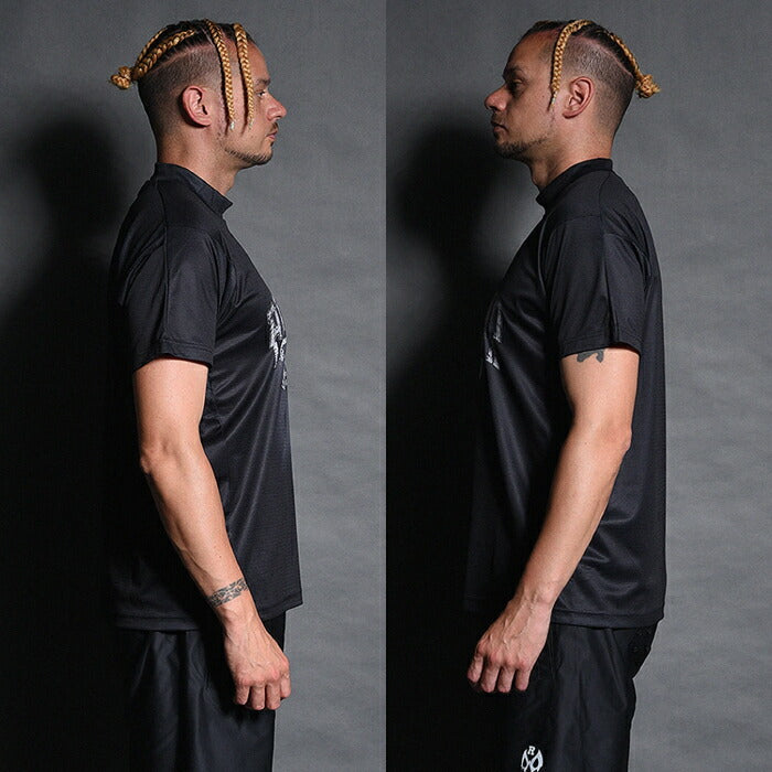 Russeluno ラッセルノ ゴルフウェア メンズ NOISY LOGO SS MOCKNECK TEE ノイジーロゴ SS モックネックティー 半袖シャツ レギュラーフィット 吸汗速乾性 rs-2610615