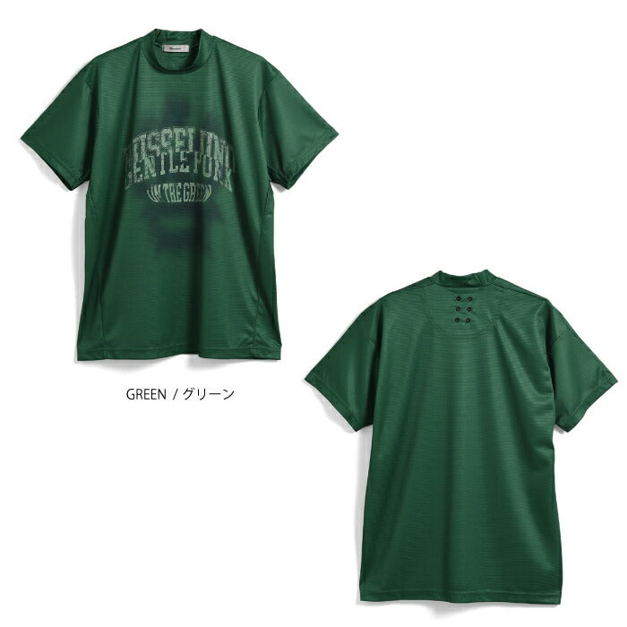 Russeluno ラッセルノ ゴルフウェア メンズ NOISY LOGO SS MOCKNECK TEE ノイジーロゴ SS モックネックティー 半袖シャツ レギュラーフィット 吸汗速乾性 rs-2610615