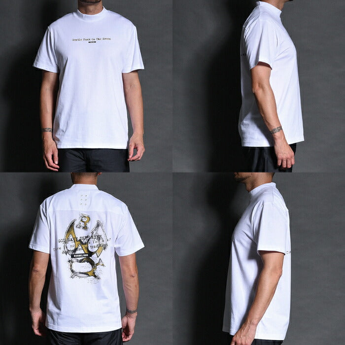 Russeluno ラッセルノ ゴルフウェア メンズ NOISY LUCHA S S MOCKNECK TEE ノイジールチャ ショートスリーブモックネックティー 半袖モックネックシャツ 吸汗速乾 ルーズシルエット rs-2610616