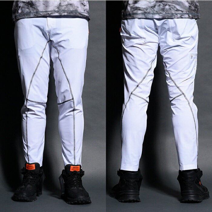 Russeluno ラッセルノ ゴルフウェア メンズ STITCH SLIM LONG PANTS ステッチスリムロングパンツ 2WAYストレッチ ウエストベルト部分ゴム仕様 rs-2610702