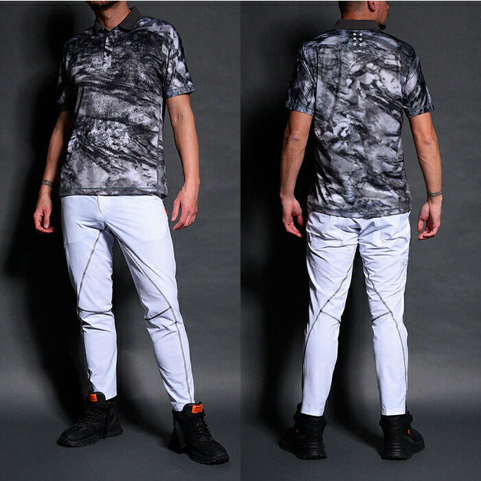 Russeluno ラッセルノ ゴルフウェア メンズ STITCH SLIM LONG PANTS ステッチスリムロングパンツ 2WAYストレッチ ウエストベルト部分ゴム仕様 rs-2610702