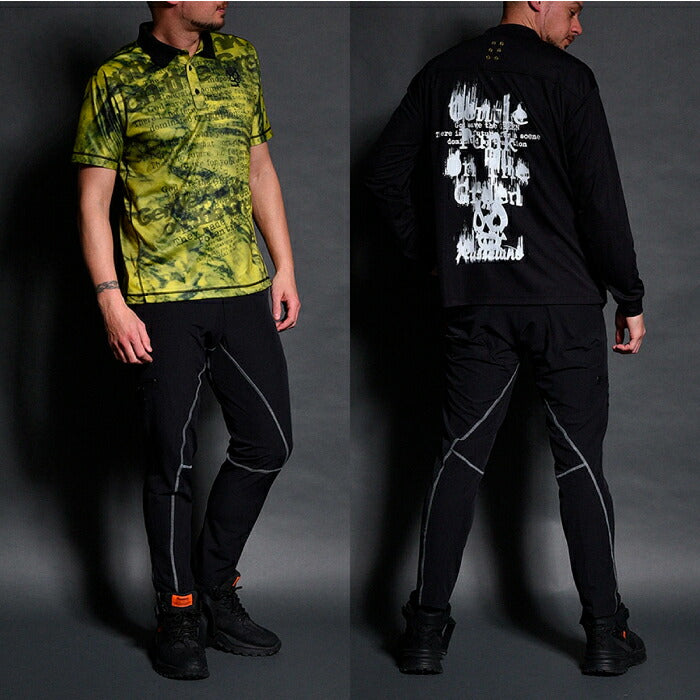 Russeluno ラッセルノ ゴルフウェア メンズ STITCH SLIM LONG PANTS ステッチスリムロングパンツ 2WAYストレッチ ウエストベルト部分ゴム仕様 rs-2610702