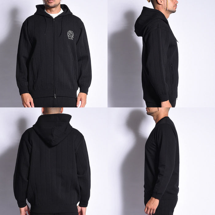 Russeluno ラッセルノ ゴルフウェア メンズ TECH KNIT FZ HOODIE ニット フルジップ フーディー パーカー レギュラーフィット 軽量 イージーケア 軽やかな着心地 rs-2630502