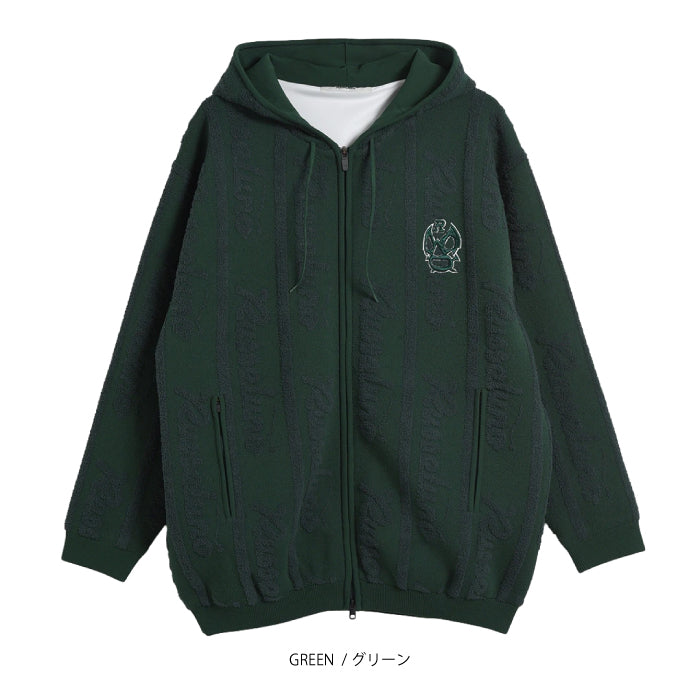 Russeluno ラッセルノ ゴルフウェア メンズ LOGO STRIPE TECH KNIT ZIPUP HOODIE ロゴ ストライプ テック ニット ジップアップ フーディー軽量 イージーケア ストレッチ 防風ニット フルジップ rs-2630504