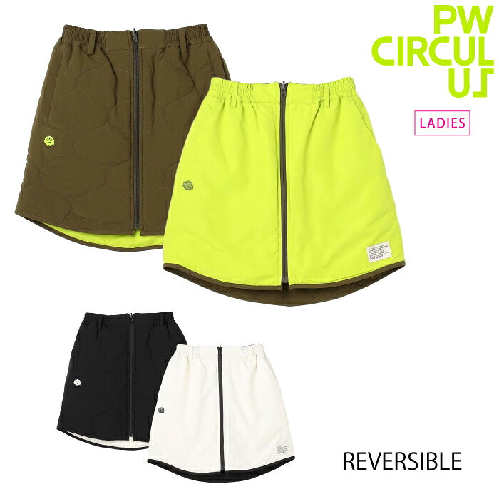 PW CIRCULUS ピーダブリュサーキュラス ゴルフウェア レディース WOMEN キルティング中綿リバーシブルスカート センターファスナー仕様 表面撥水加工 skpqgw0508
