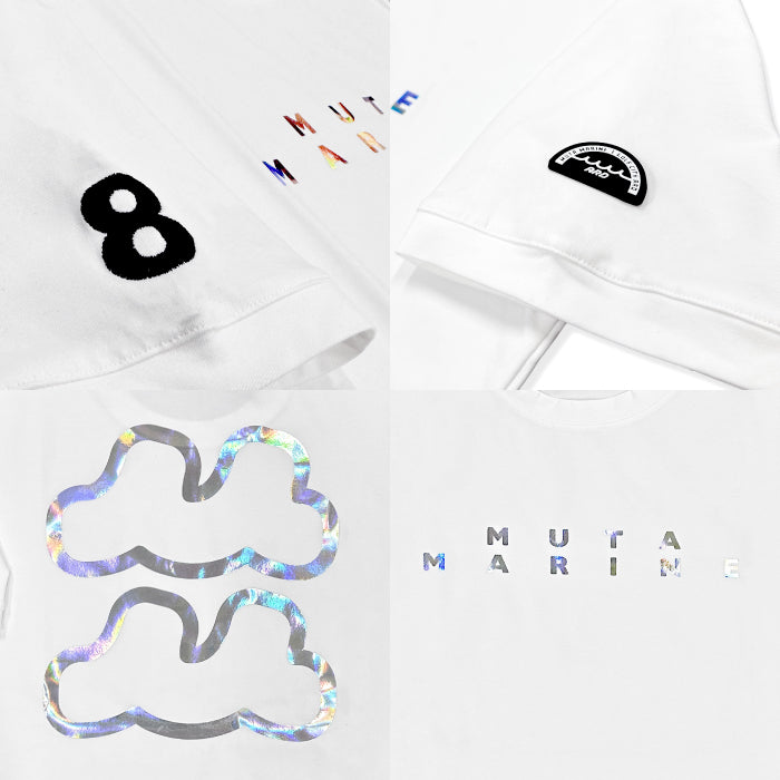 muta MARINE GOLF ムータマリンゴルフ×ゴルフシティアルド別注 メンズ レディース ゴルフウェア 数量限定 ストレッチTシャツ コットンブレンド スリムフィット ホログラム 刺繍 spmp-434856