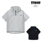 TFW49 ティーエフダブリュー ゴルフウェア メンズ CARDBOARD MATERIAL SHORT SLEEVE HOODIE 半袖ハーフジップパーカー カーボード素材 リラックス感のあるシルエット t102520031